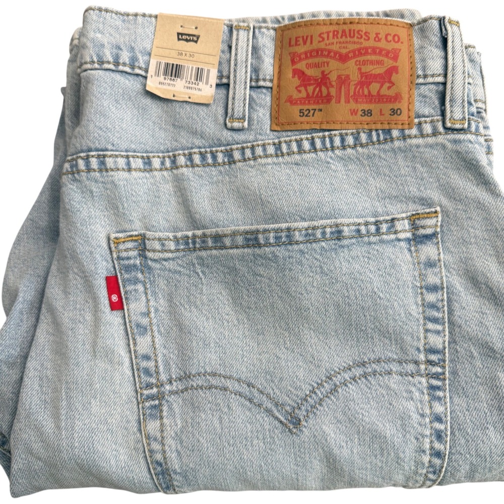 Levi Strauss 527 Mens‎ W38 L30 Light Wash Relaxed Fit Denim Jeans